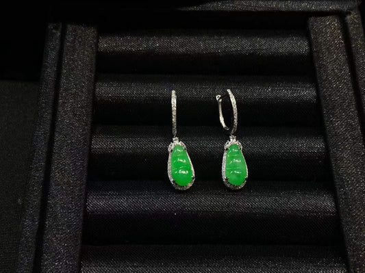 Jade - Boucles d’oreilles en jade Bing Yanglü