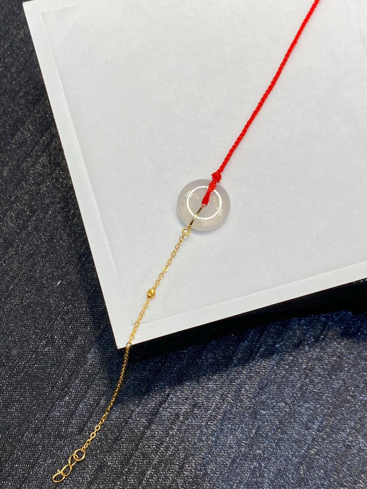 Jade - Bracelet fil rouge Jade blanc